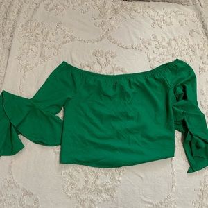 Women’s Charlotte Russe Off the Shoulder Top, Large Green Live 4 Truth